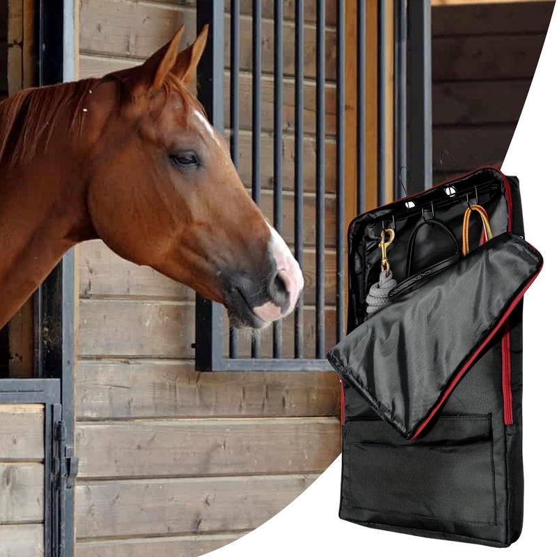 Horse Tack Bag Bridle Storage Bag With Zipper Pockets Adjustable Shoulder Strap Waterproof Stable Organizer Equestrian Supplies