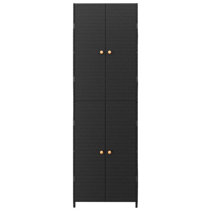 VidaXL Garden Storage Cabinet Black 59x40x180 Cm Woven Resin 319872
