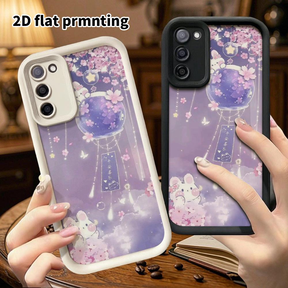 Phone Case: 2D Flat Samsung Galaxy A34 A35 M05 M06 S20 S22 S21 FE Plus 5G Tiered Protective Case, Purple-pink Night Sky, Christmas and Halloween Gift