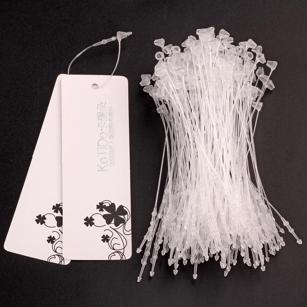 Handgefädelter Kunststoffnadel-Druckknopf Transparentes Kleidungsetiketten-Lanyard