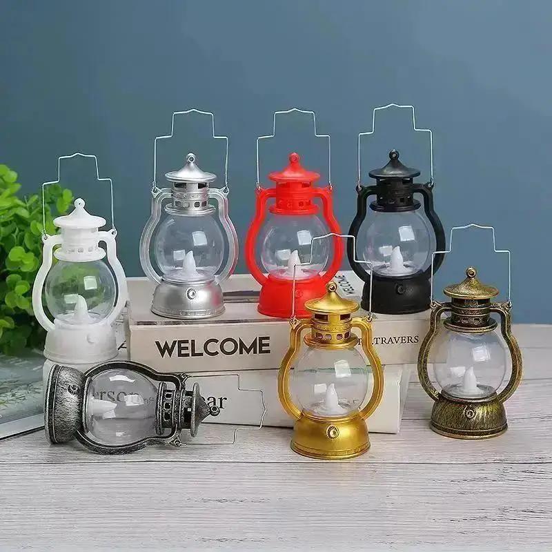 LED Light Christmas Decoration Halloween Retro Portable Lantern Vintage Electronic Candlestick Bar Atmosphere Decoration Light