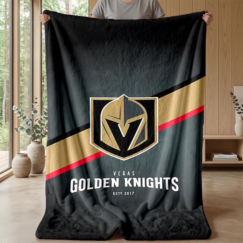 Coperta in Flanella Stampata con Logo Hockey Calda e Confortevole, Amica della Pelle, per Divano, Letto, Uso Quotidiano Indoor