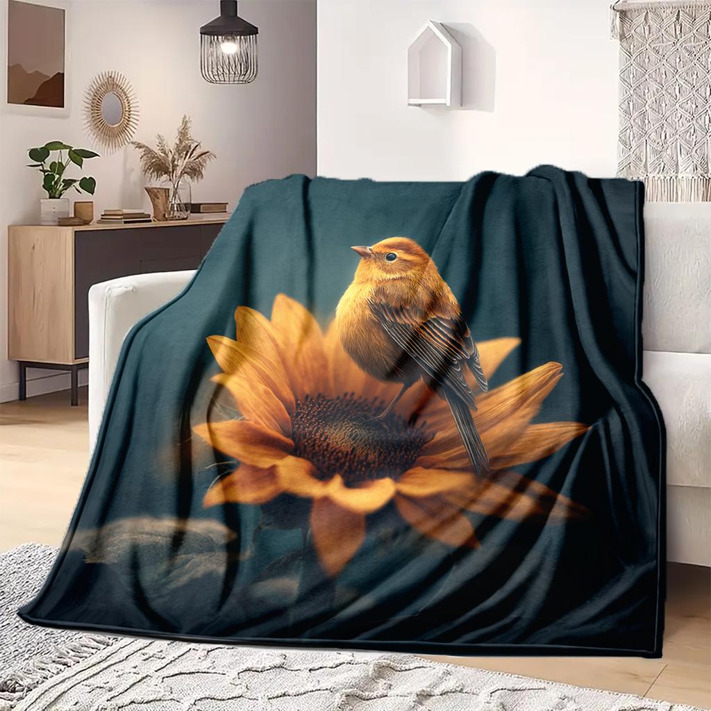 1Pc Cartoon Print Flannel Blanket, High Quality Comfortable for All Seasons, Home Decor, Warmth and Comfort, Perfect for Christmas Birthday Gift