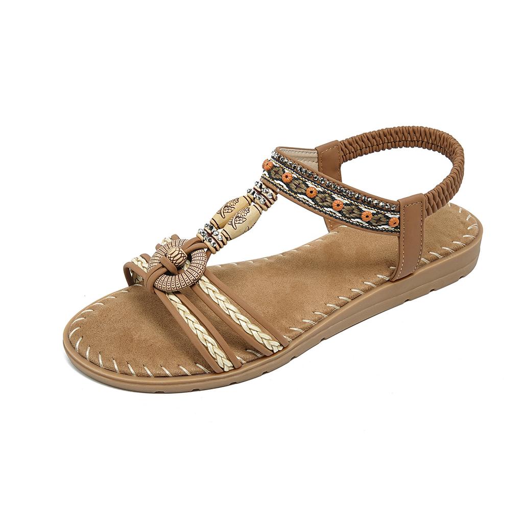 Rhinestone Casual Fashion Sandals Seaside Beach Flat Sandals Women