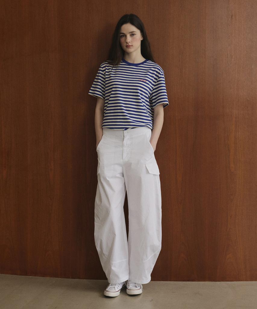 Seutyudioaenpaleukeu Striped Short Sleeve T-Shirt_Royal Blue