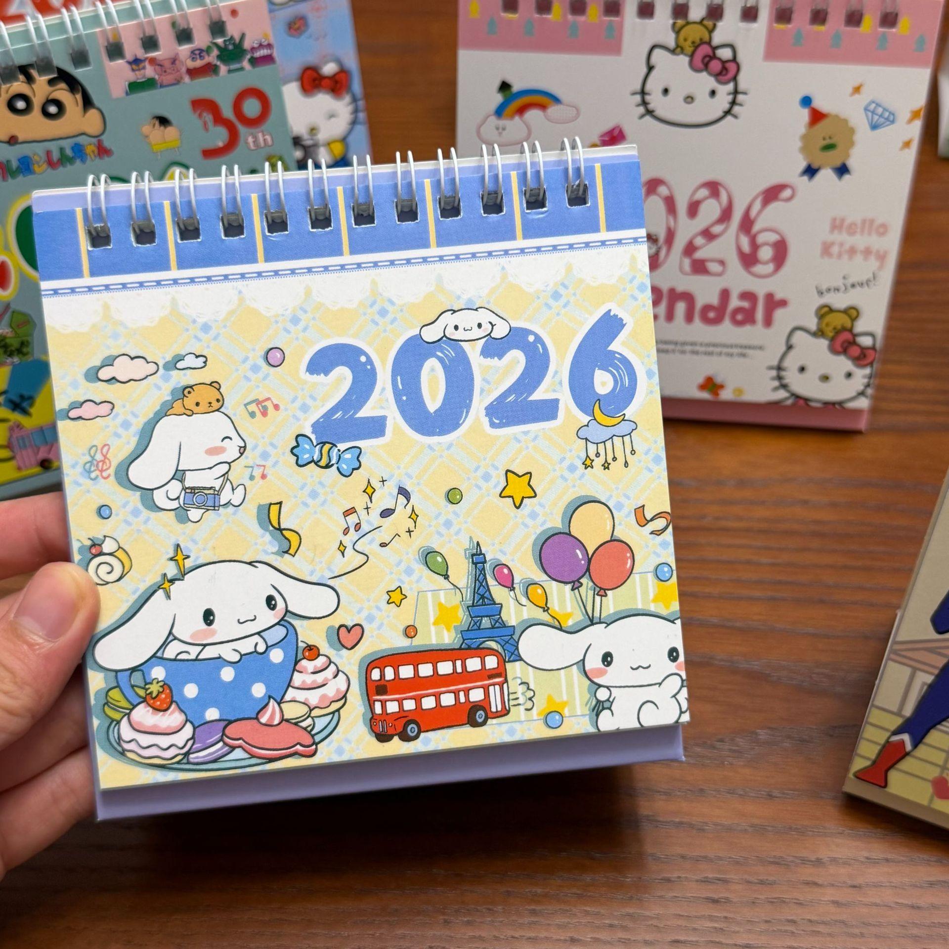 

Hangyodon My Melody Cinnamoroll Desk Calendar Cute Retro Ins-Style Cartoon Decor For Students Collectible Gift
