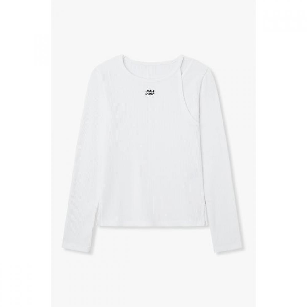 [vov] Bob Cut Detail Ribbed Tee  7156140002 Ivory/S