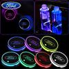 Car Sticker Ford 2PCS Glowing Car Coaster Luminous Car Water Cup Holder Anti Slip Mat Non-Slip Pad For Ford Ghia Focus Ranger Mo