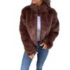 2024 Women's Faux Fur High Collar Zipper Casual Top Coat - New Autumn/Winter Fashion