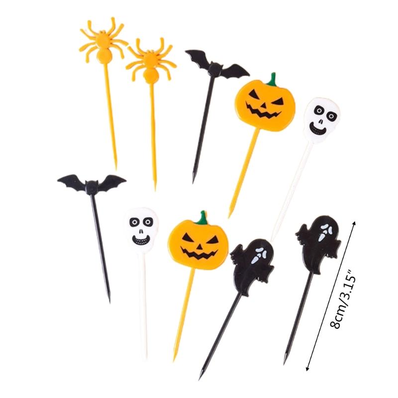 Set of 10 Mini Dessert Fork Halloween Theme Fruit Fork Cute Snack Fork Food Fork