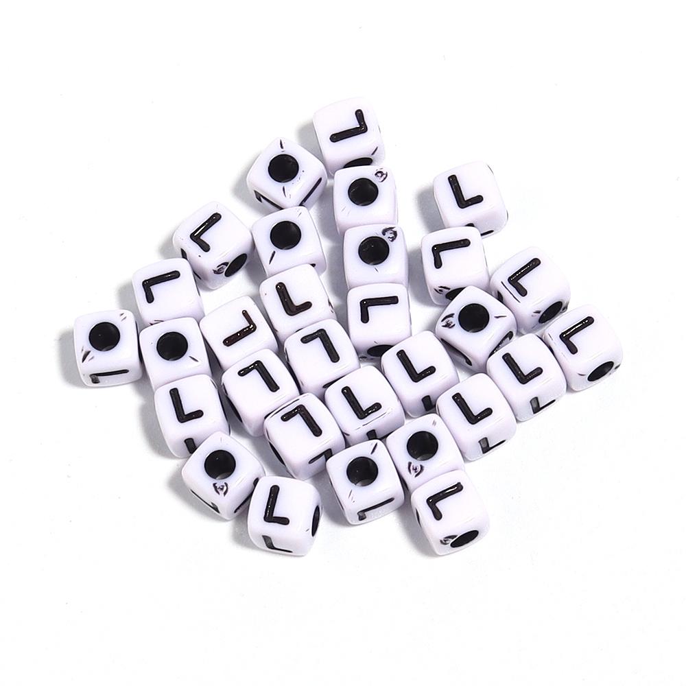 50-100Pcs White Square Acrylic Letter Beads A- Z Cube Loose Spacer Beads Alphabet Beads DIY Bracelet Jewelry Making Accessories