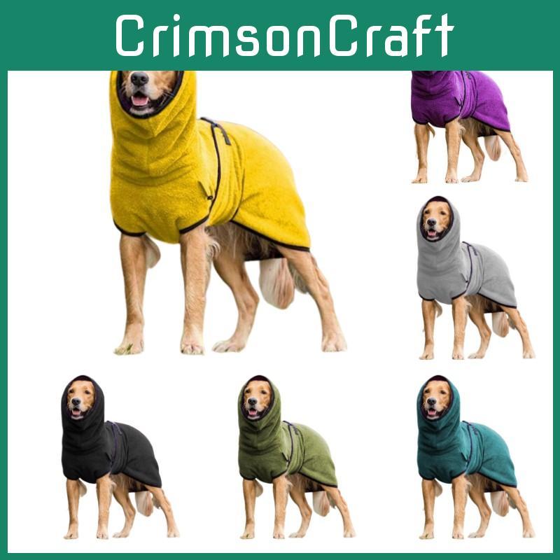Kuscheliger Fleece Hunde-Bademantel mit Kapuze für Golden Retriever und Katzen