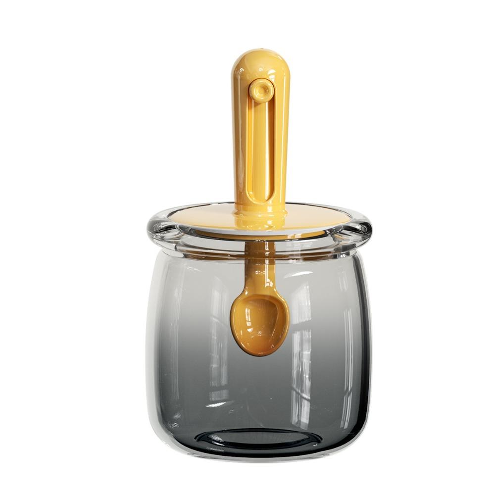Retractable Spoon Glass Seasoning Bottle Moisture Proof Salt Storage Box Spice Container Home Use