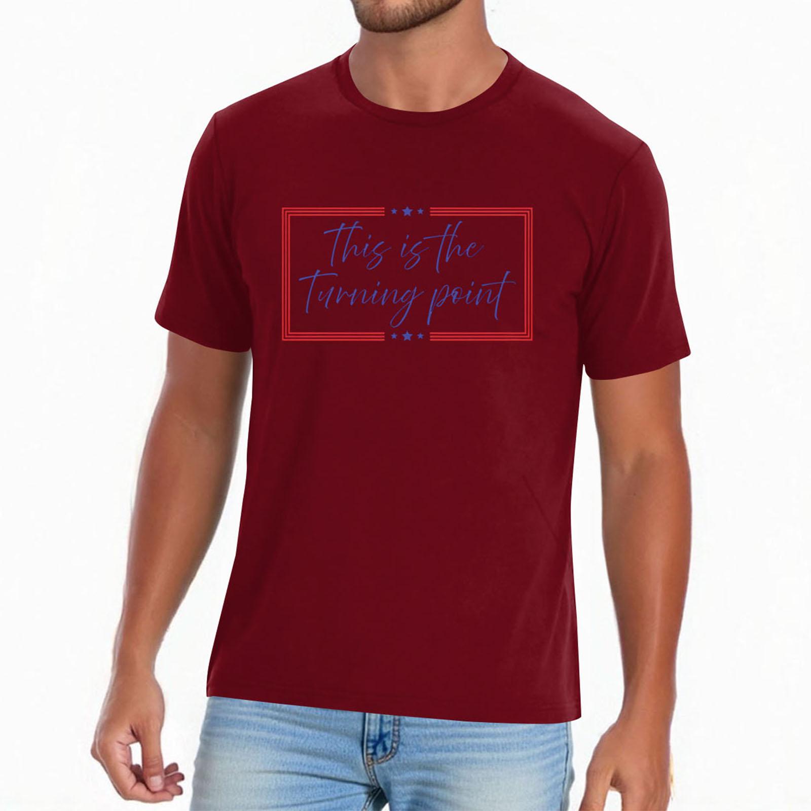 

Мужская повседневная футболка с принтом, с круглым вырезом S красный