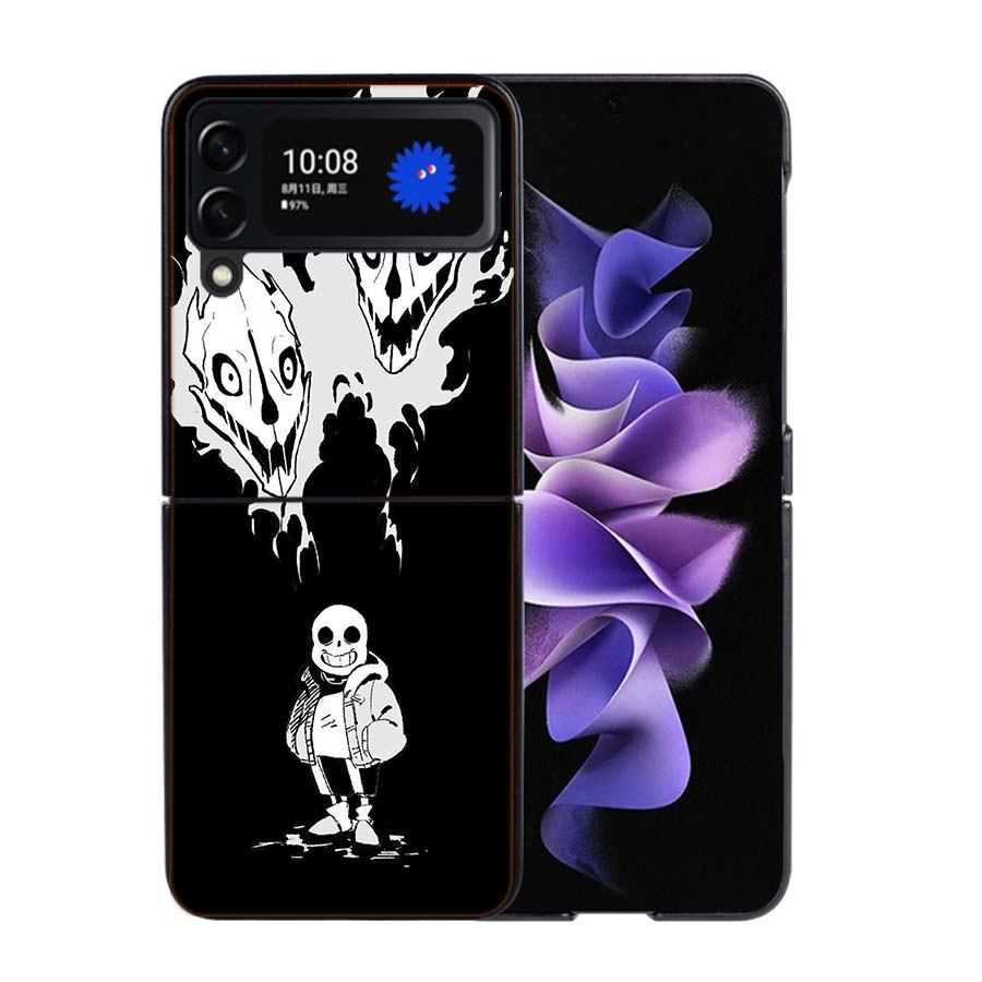Game Undertale Phone Case For Samsung Z Flip 7 6 5G Galaxy Z Flip4 Z Flip5 Z Flip3 Coque Black Hard PC Shell Protective Cover