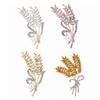 Korean Rhinestone Wheat Ear Brooch: Elegant Silk Scarf Buckle & Waist Cincher