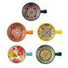 Multipurpose Bohemians Handled Bowl Salad Bowl Ceramic Texture Oven Microwave Safe Dishwasher Cleanable Healthy Cooking