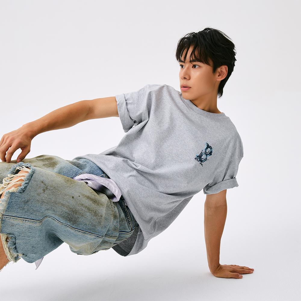 New MLB Basic Collection Basic Boston Red Sox FW25 T Shirt Unisex Standard Heather Gray 3ATSB1654-43MGS