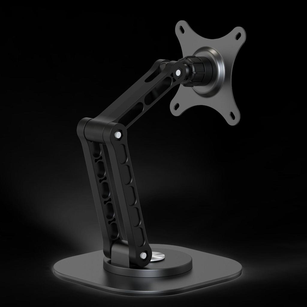 Universal Metal Monitor Stand with VESA Adapter, 17mm Ball Head, Vertical Rotation, Telescopic Function for Convenient Screen Setup
