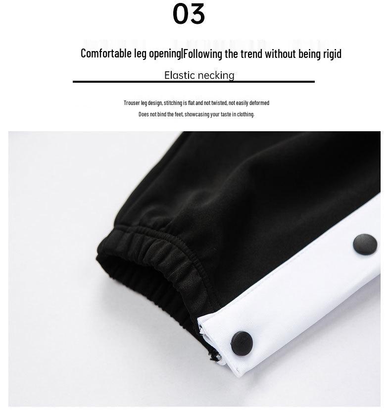 Pánské přeshraniční sportovní snap jogger kalhoty - Ležérní volný střih pro jaro a podzimní basketbalový trénink