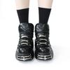 Fashion 2024 New Brand Punk Style Women Shoes Lace-up Heel Height 6CM Platform Shoes Woman Rock Boots Metal Decor Woman Sneakers