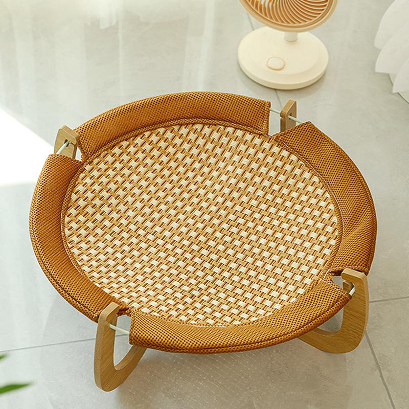 Summer Cooling Cat Bed Cool Mat Sofa Cat Scratch Wear-Resistant Cat Nest Rattan Lounge Chair Cat House Pet Sleeping Bed