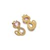 4Pcs Stainless Steel Zircon Animal Cute Cat Charms for DIY Jewelry Findings Necklace Kids Bracelet Girls Pendant Earrings Making