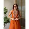 Women Bollywood Slub Cotton Kurta Pant Set Indian Party Wear Top Tunic Kurti VSO-1730 C