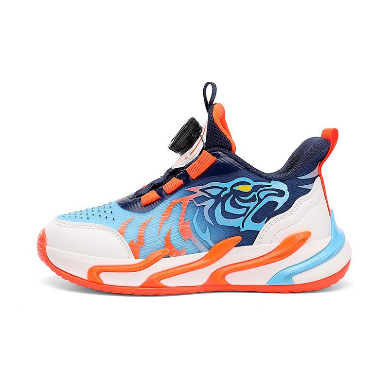 

Boys running shoes spring and autumn new mesh breathable medium and large boys soft sole non-slip children s button sports shoes 39