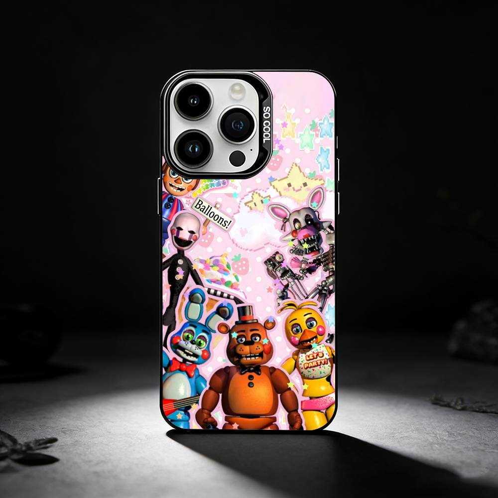 Five Nights At F-Freddys F-Fnaf Phone Case For iPhone 17,16,15,14,13,12,11 Plus,Pro Max,XS,Colored silver phone case