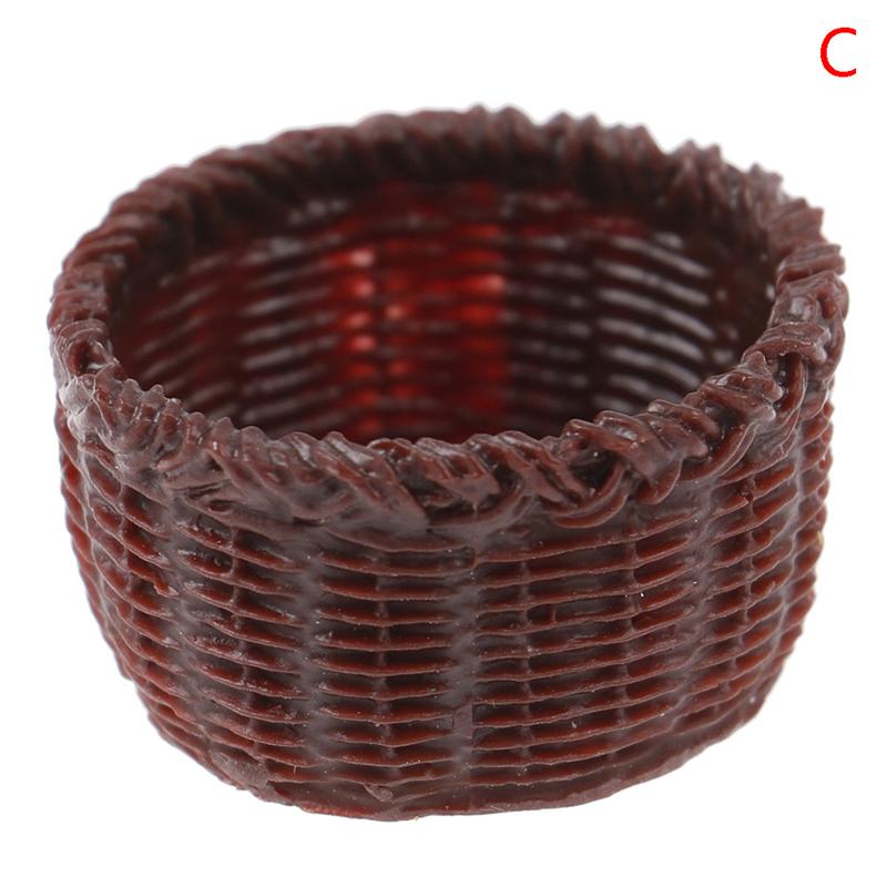 

1:12 Dollhouse Simulation Miniature Resin Fruit Bread Food Basket Storage Basket Model Playthings great for daily use