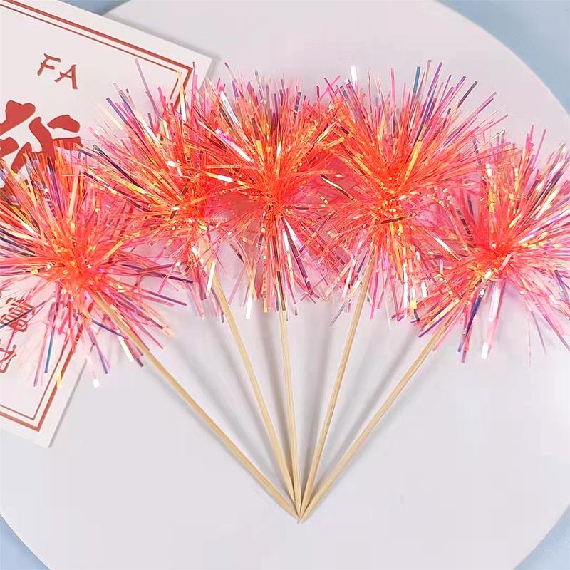 5/20Pcs Glitter Tassels Cake Topper Snowflake Ball Shape Cupcake Toppers for Christmas Birthday Party Baby Shower Cake Decor