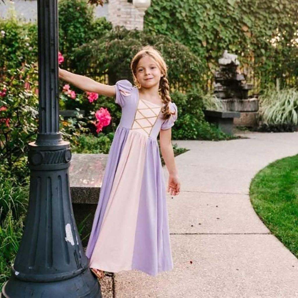 monoii Princess Rapunzel Dress for Perfect for Princess Halloween E0170 Dress, Girls, Costumes, Cosplay,