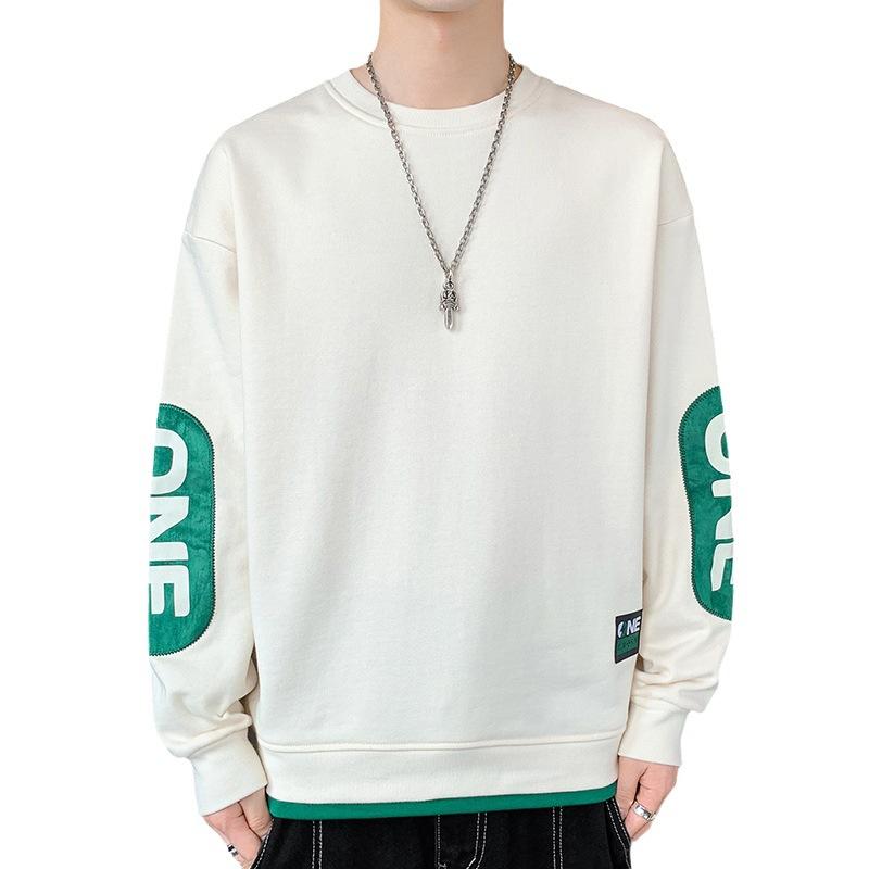 Sweater Men's Spring and Autumn Fattening Plus Size Loose Version Fat Man Long-sleeved T-shirt Jacket Casual Men's Clothing