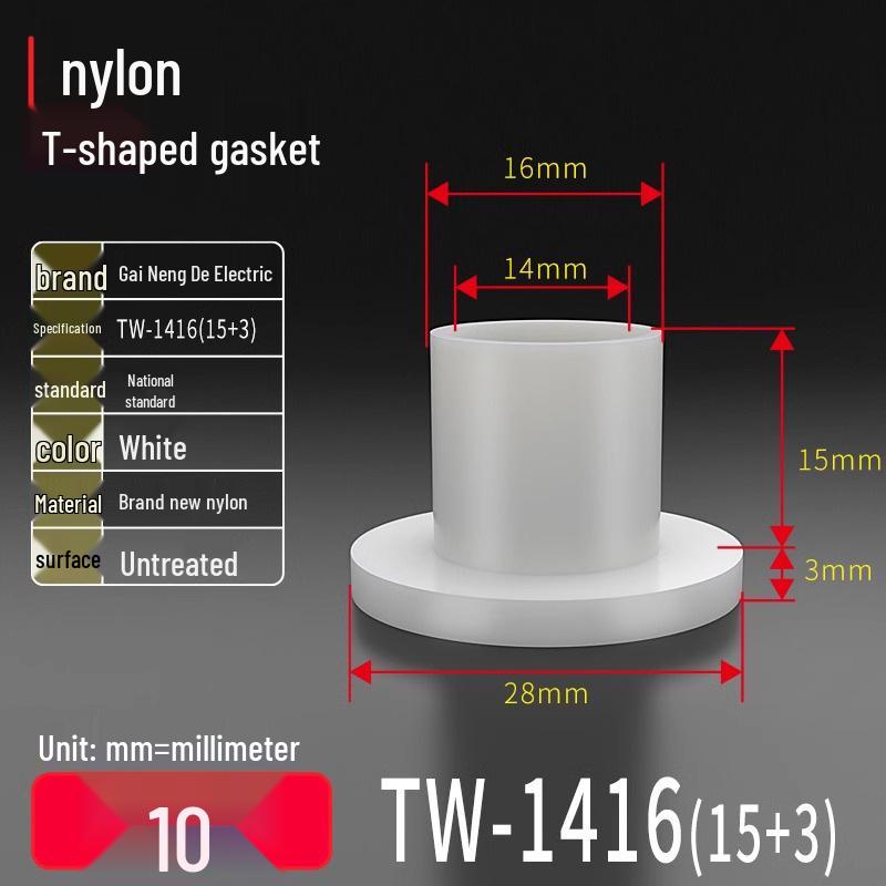 T-förmiger Nylon-Kunststoff-Dichtungsring und Schraubwellenhülse (Für dich: M2-M35)