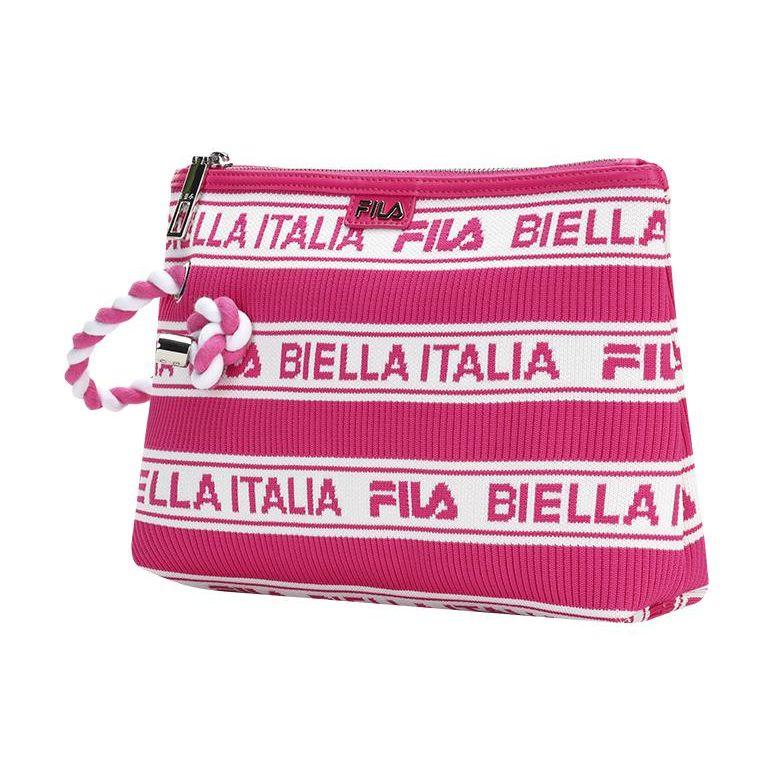 FILA Casual Fashion Versatile Fabric Shopping Bag Clutch Women bags Fluorescent-Bright-Red F13W224162F-PC