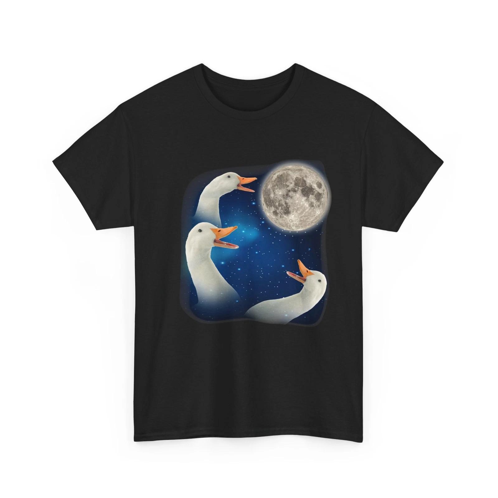 Ducks Shirt, Three Ducks with Moon Shirt, Ducks Animals Lovers T-shirt 2XL