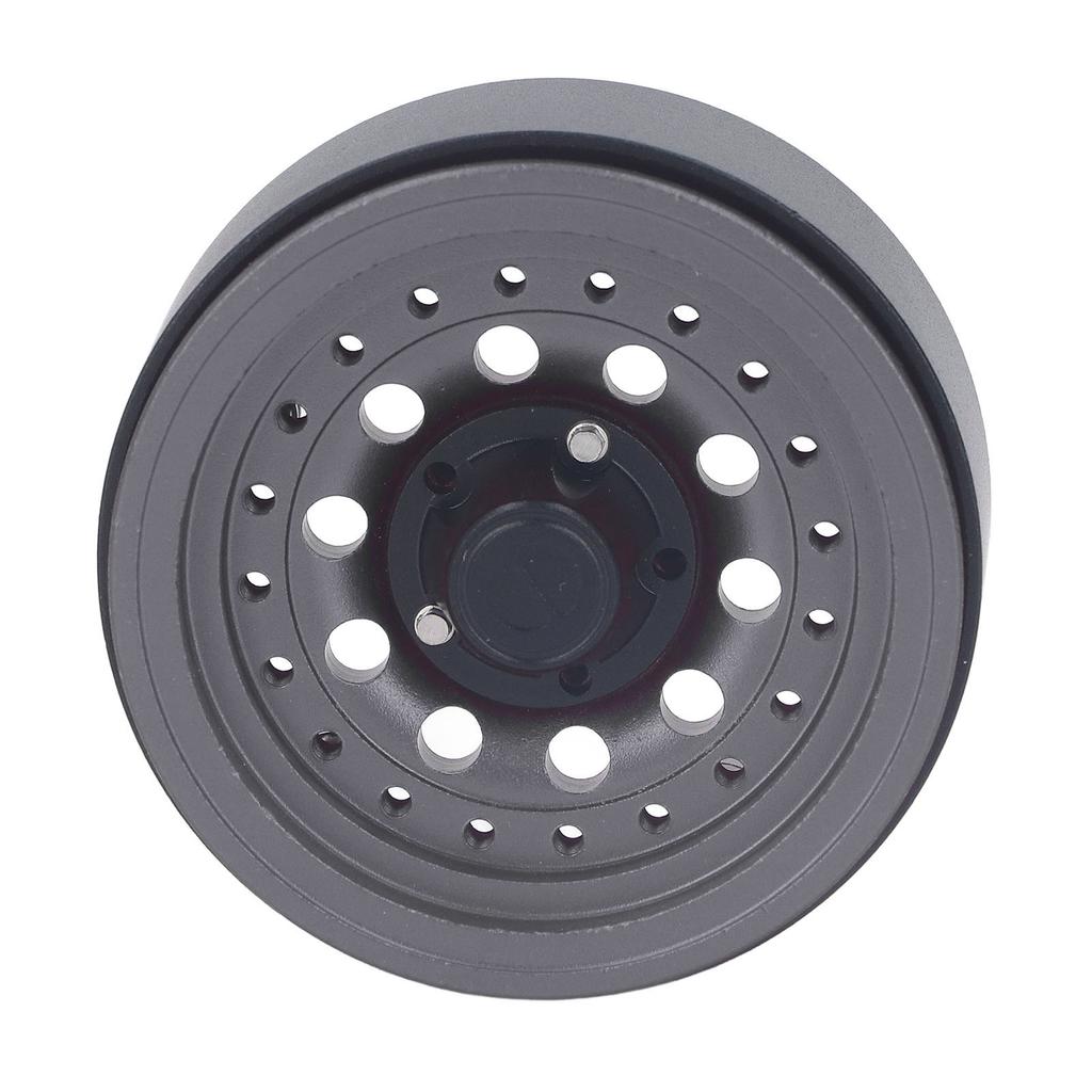 4PCS RC Beadlock Wheel Rim Set 1.9 Inch Aluminum Alloy 1/10 RC Car Wheel Hub for Axial SCX10 I II III Grey