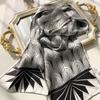 Gentle Lake Blue Double-Layer Silk Scarf Mulberry Silk Scarf Women'S Versatile Thin Narrow Long Multi-Functional Decorative Scarf Streamer