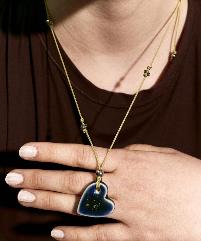 Nff Aevon Ceramic Necklace-Navy