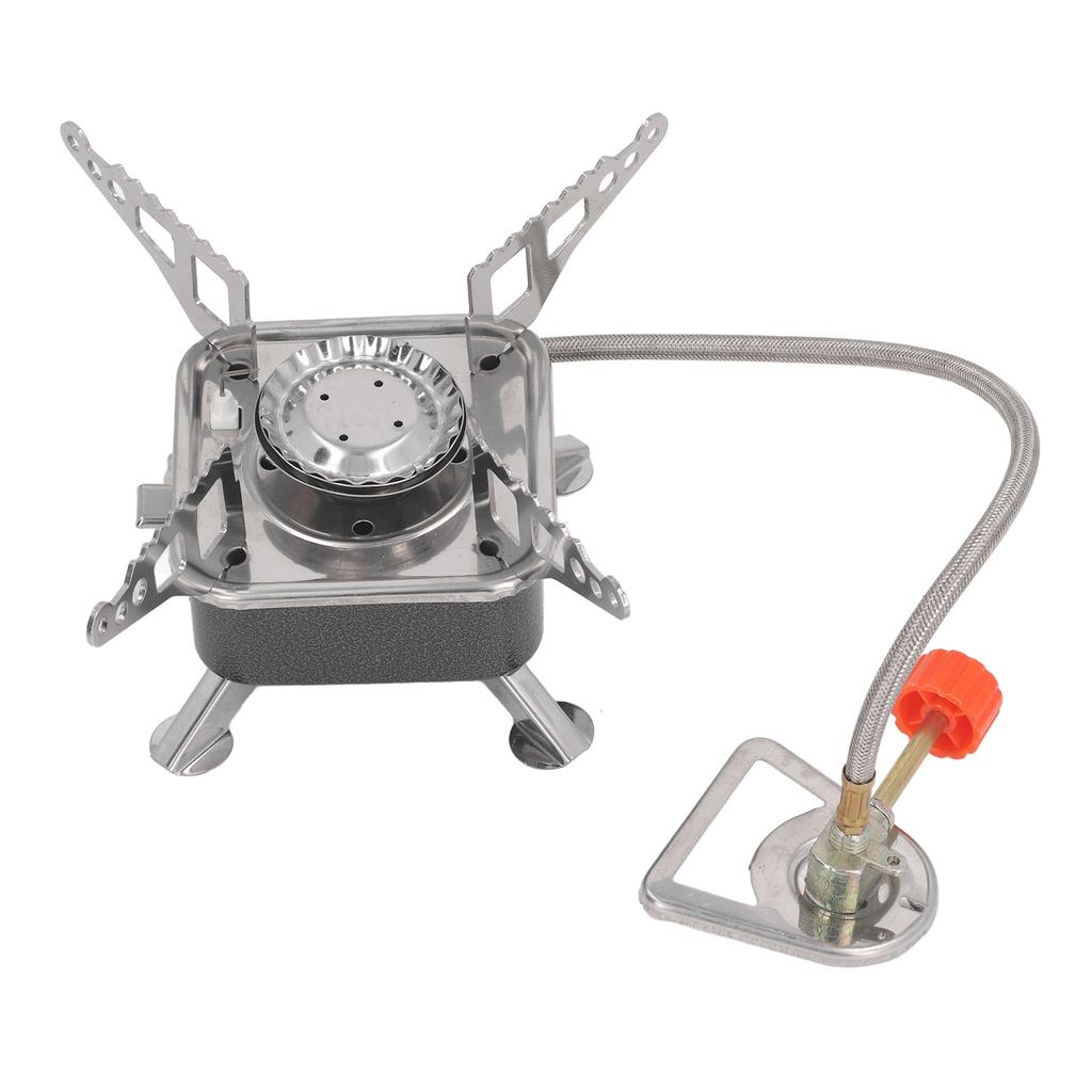 Camping Stove Folding Stable Support Wind Resistant High Efficiency Portable Gas Stove for Outdoor Hiking Black