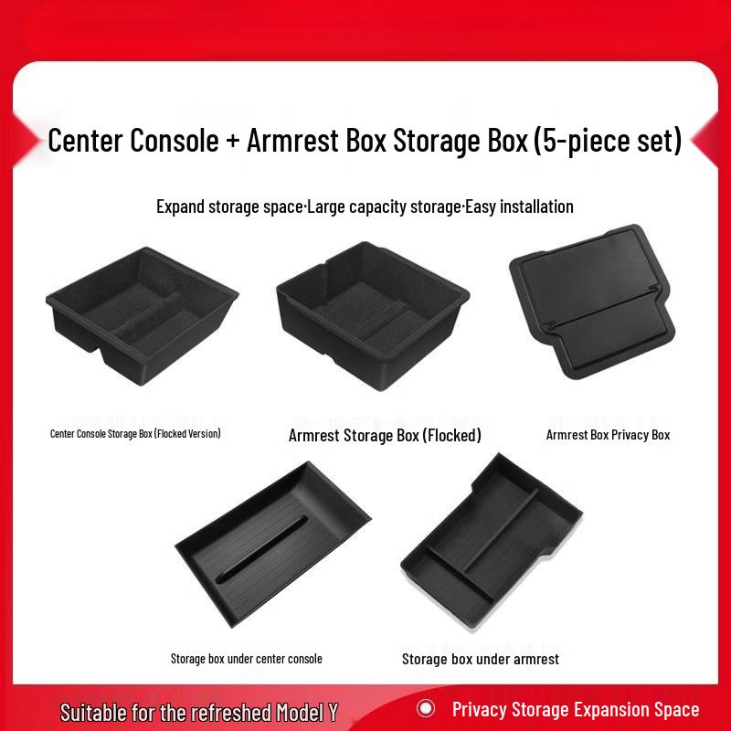 Compatible with Tesla Model 3/Y Refresh Center Console Armrest Organizer Tray