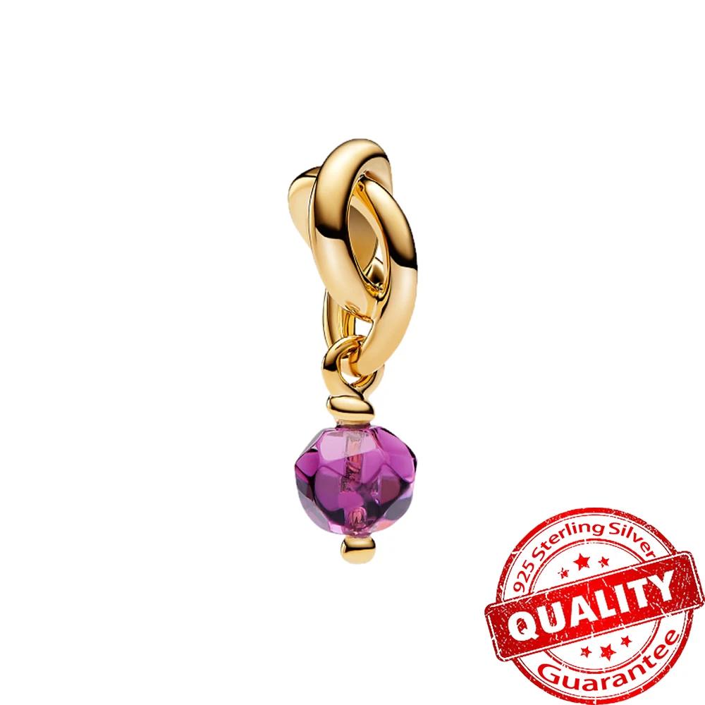 Copper Colorful Birthstone Eternity Round Dangle Lovecharm Fit Original Bracelet Girls Birthday Present Fine Quality Jewelry Gift
