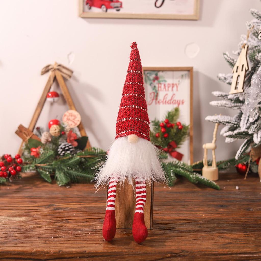 Christmas Gnome Ornament: Long-Legged Faceless Doll Hanging Decoration
