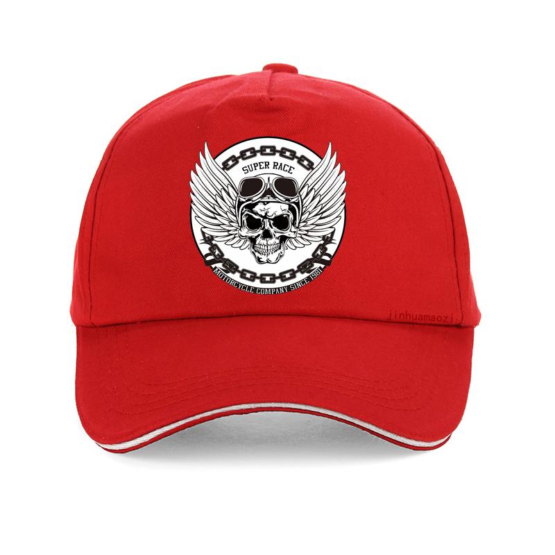 Fashion Super Race Motorcycle Baseball Cap Men Motorcycle Company Since 1981Hip Hop Cap Summer Winged Skull Punk Hats