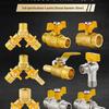 Copper Gas Valve 4-Point Three-Way Natural Gas Ball Valve for Water Pipes