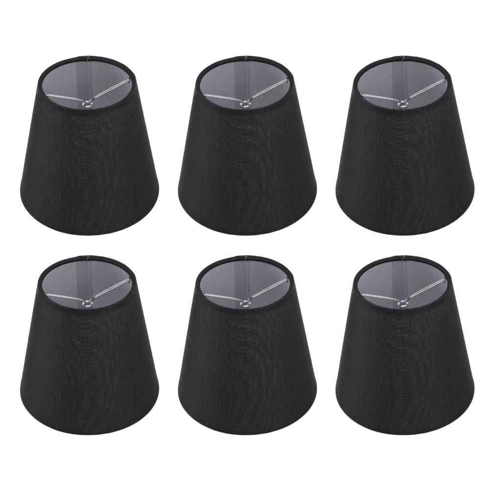 6PCS Modern Fabric Lampshade Clip On Design 5.12 inch Height Chandelier Lamp Shades Lamp Cover Indoor Lamp