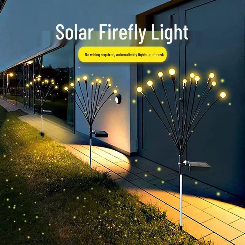 Waterproof LED Solar Firefly Lawn Light for Garden