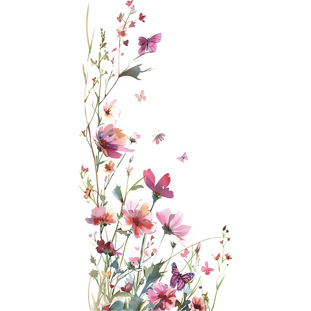 Flori Pictate Frunze Dormitor Sufragerie Fundal Peisagistic Autocolante Decorative