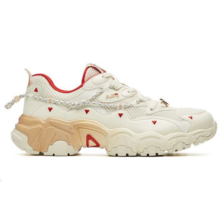 Fila Cat Paw 2.0 520 Fabric Sports Comfortable Shock Absorption Wear Resistant Low Top Dad Shoes Women Sneaker Off-White F12W124166FSW